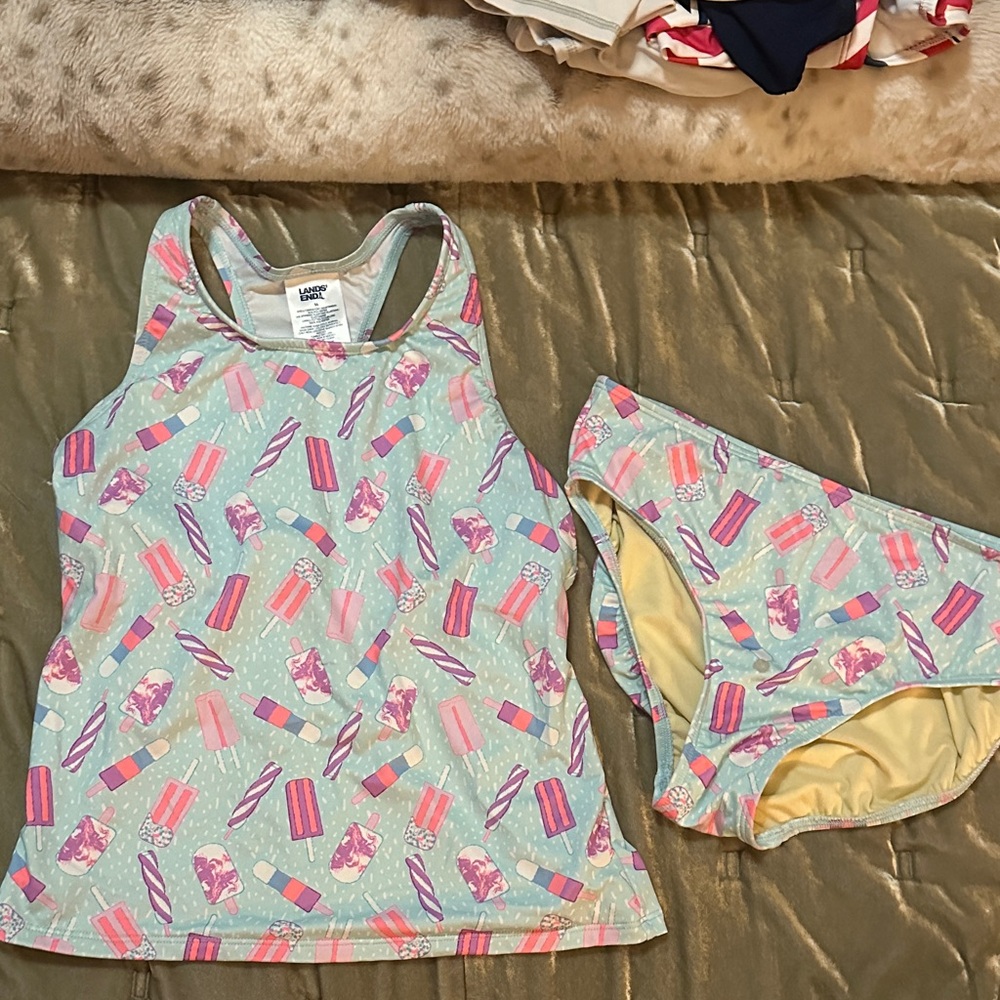 Lands' End Popsicle Print Tankini Set Perfect condition - Beach Party Swimsuit